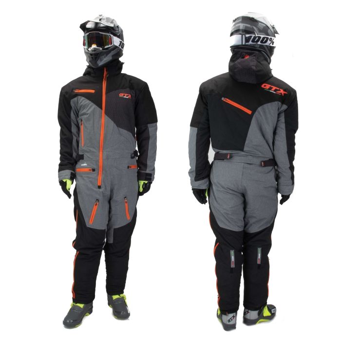 Комбинезон для снегохода GTX №3 black-orange (текстиль) (S)