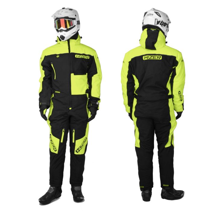 Комбинезон для снегохода HIZER №1 black-yellow (текстиль) (XL)