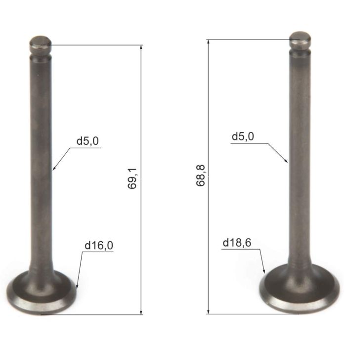 Клапаны компл=2шт 139QMB 50/80см3
