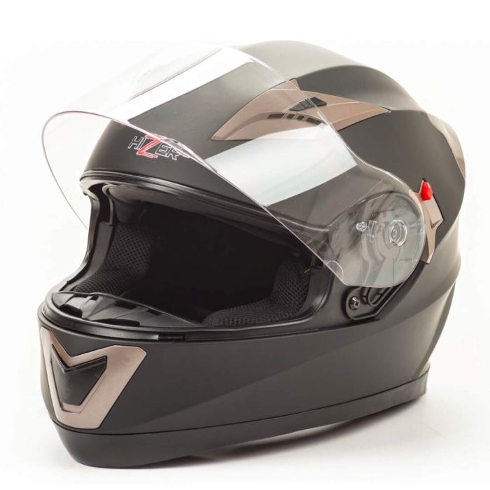 Шлем мото интеграл HIZER 529 №1 (L) matte-black (2 визора)