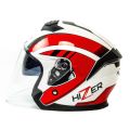 Шлем мото открытый HIZER J222 №1 (M) white/red (2 визора) Шлем мото открытый HIZER J222 №1 (M) white/red (2 визора)