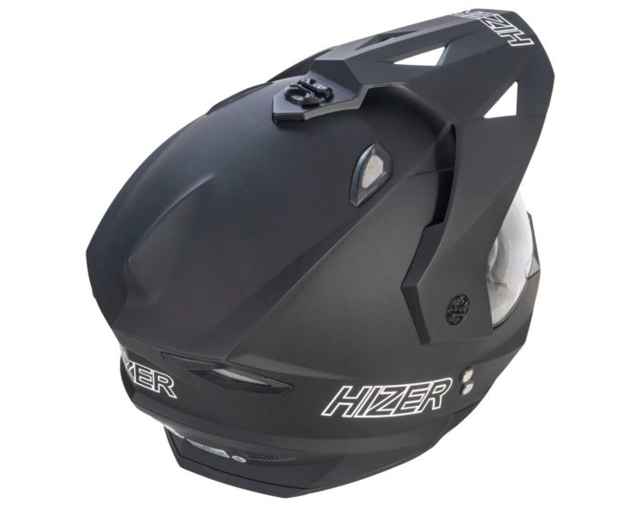 Шлем мото мотард HIZER J6802 №3 (S) matt black (2 визора)