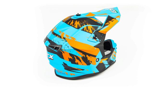 Шлем мото кроссовый GTX 633 №2 (M) BLUE/ORANGE BLACK