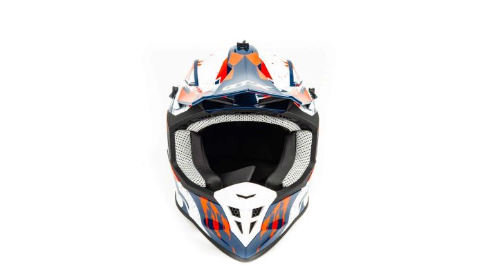Шлем мото кроссовый GTX 633 №3 (XL) BLUE/RED WHITE