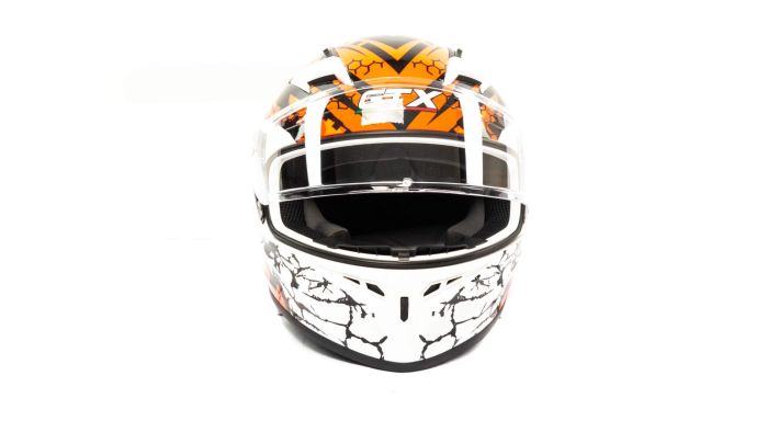 Шлем мото интеграл GTX 578 №6 (S) WHITE/FLUO ORANGE RED BLACK