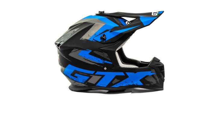 Шлем мото кроссовый GTX 633 №9 (L) BLACK/BLUE GREY