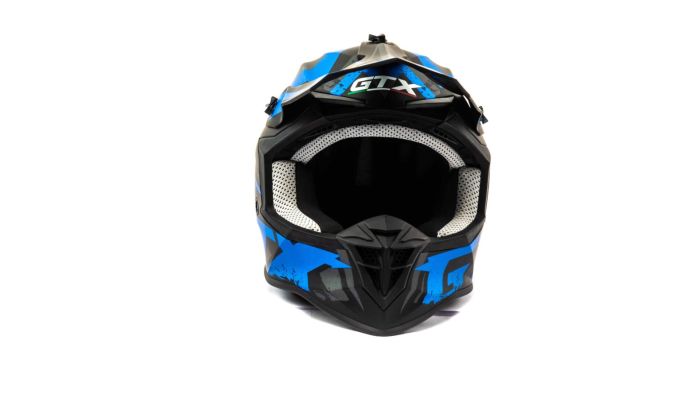 Шлем мото кроссовый GTX 633 №9 (L) BLACK/BLUE GREY
