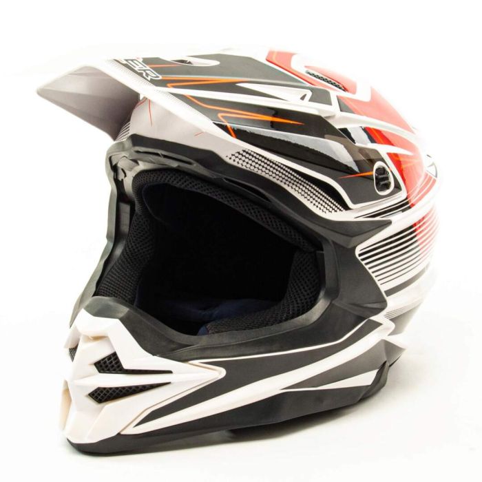 Шлем мото кроссовый HIZER J6803 №1 (M) WHITE/ORANGE