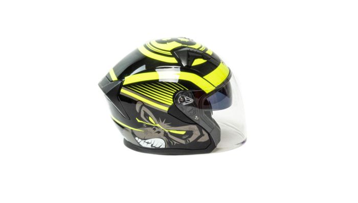Шлем мото открытый HIZER J228 №1 (M) black/neon yellow