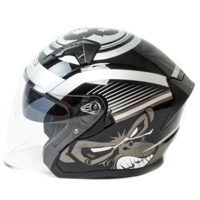 Шлем мото открытый HIZER J228 №2 (M) black/gray