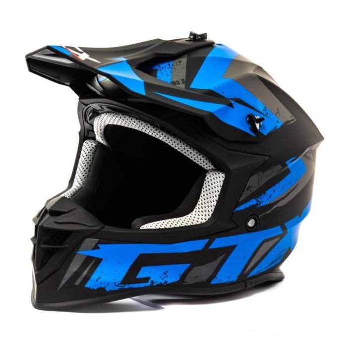 Шлем мото кроссовый GTX 633 №9 (L) BLACK/BLUE GREY