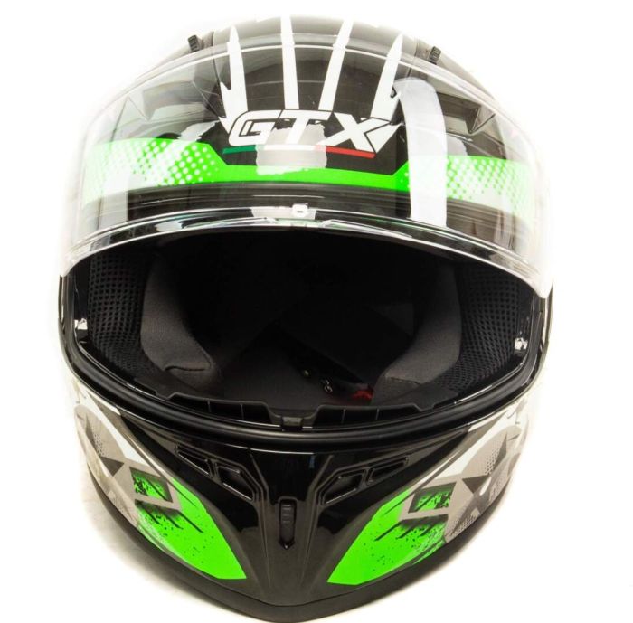 Шлем мото интеграл GTX 578S №1 (S) BLACK / FLUO GREEN YELLOW подростковый