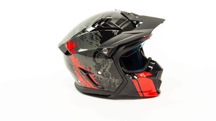 Шлем мото мотард GTX 690 №3 (XL) BLACK/GREY RED