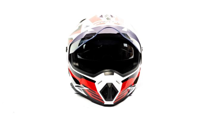 Шлем мото кроссовый HIZER J6801 №5 (L) white/red