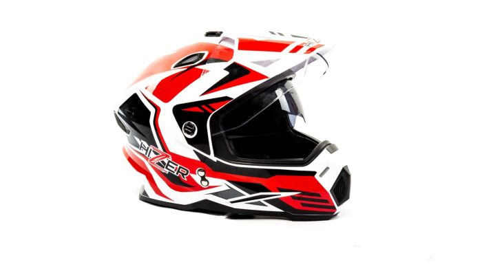 Шлем мото кроссовый HIZER J6801 №5 (L) white/red