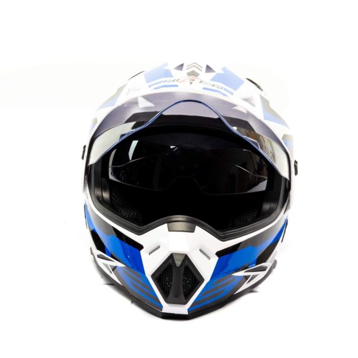 Шлем мото кроссовый HIZER J6801 №6 (XL) white/blue