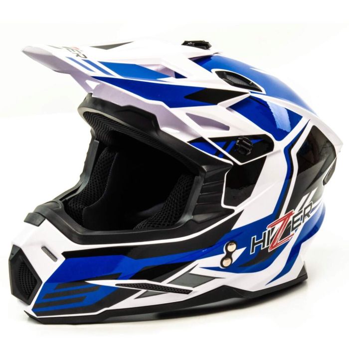Шлем мото кроссовый HIZER J6801 №6 (XL) white/blue