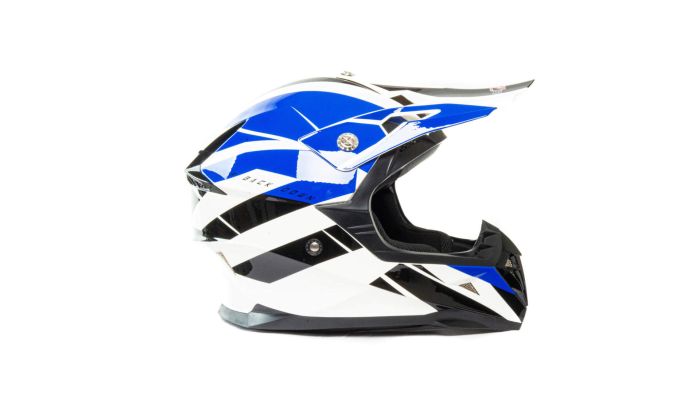 Шлем мото кроссовый HIZER 915 №8 (XL) white/blue/black