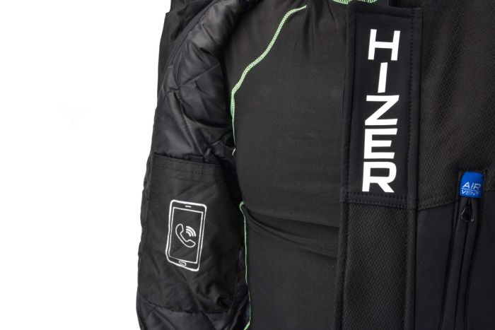 Куртка для снегохода HIZER №2 black-blue (текстиль) (XXXL)