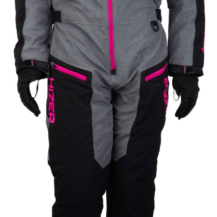 Комбинезон для снегохода (женский) HIZER №4 black-gray (текстиль) (L)