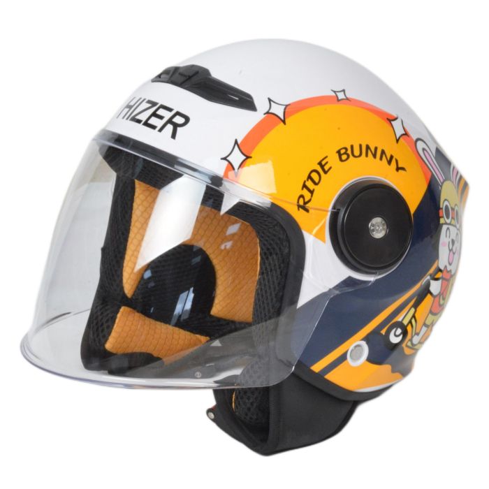 Шлем мото открытый HIZER J511 №1 yellow/black (S)